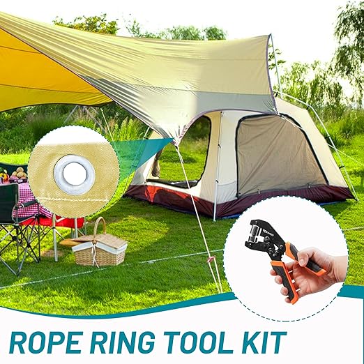 Grommet Tool Kit,Volnexlab Heavy Duty Grommet kit 1/4"and 3/8" with 400 Pair 6mm and 12mm Silver Eyelet Pliers for Leather, Canvas, Tarps Tents, Vinyl,and DIY Crafts