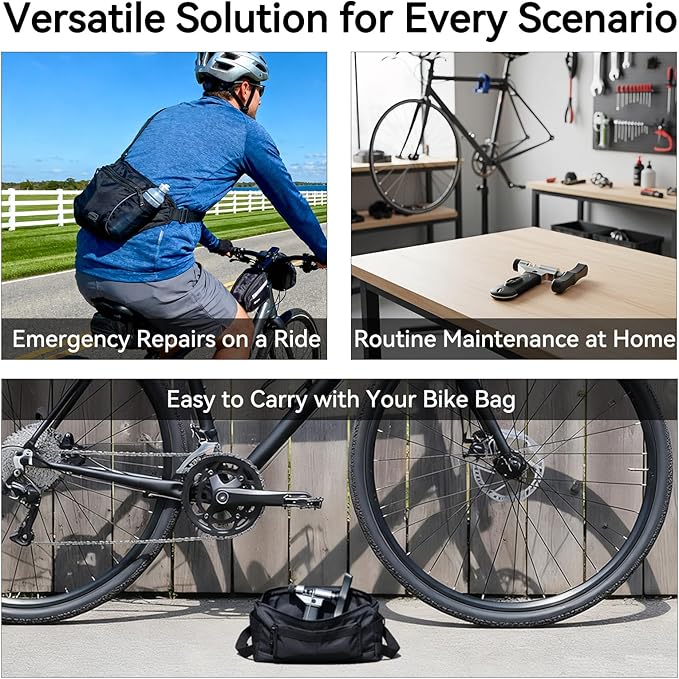 Bike Chain Breaker, Universal Road & Mountain Bicycle Chain Breaker Tool with Chain Hook, 3rd Generation Chain Tools for Routine Maintenance and Emergency Repair, Compact for Bike Bag