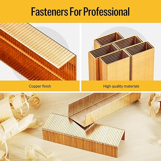 meite Carton Closing Staples 16 Gauge 1-3/8" Wide Crown 3/4" Leg Copper-Coated Carton Staples for Pneumatic or Manual Box Stapler Gun - Cardboard Closer Packaging (3,200PCS)