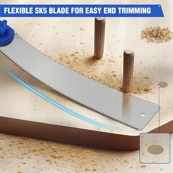 Japanese Pull Saw Set 9.5" & 11.5" Double Edge Flush Cut Saw, Flexible SK5 Ryoba Replaceable Blades 14/18 & 7/11 TPI, Non-Slip Ergonomic Handle, Japanese Hand Saws for Woodworking Tools