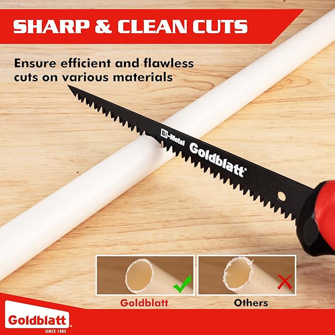 Goldblatt Drywall Saw – 6-Inch Jab Saws, Keyhole Saws with Soft Grip Handle, Hand Saw, Sheetrock Cutter, Wallboard Cutter with 8 TPI Bi-Metal Blade
