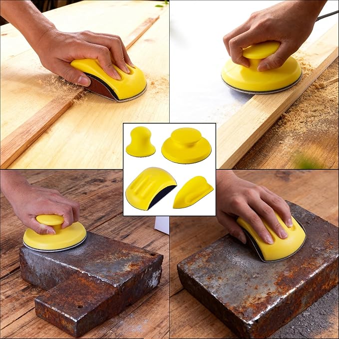2 Pcs Sanding Blocks 3 inch Round Hook and Loop Sanding Block for Woodworking Furniture Restoration Automotive Body Arts Crafts Hand Sanding Block