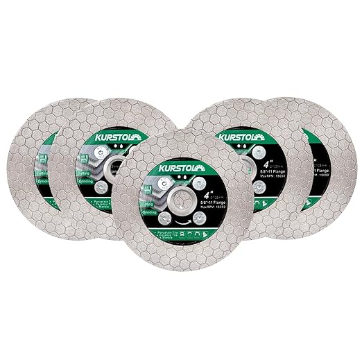 Tile Diamond Saw Blade - 5pcs 4"/105mm Dual-Purpose Diamond Cutting Disc,Angel Grinder Blade Arbor 5/8"-11 Thread for Cutting and Grinding Ceramic Tiles,Porcelain,Granite,Marble