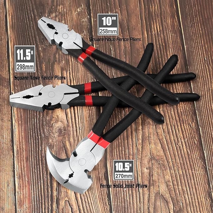 SPEEDWOX 10.5 Inch Fencing Pliers Staple Puller Fence Solid Joint Pliers Fence Pliers Fencing Pliers Fence Tool Pliers Heavy Duty Fence Pliers Multi Purpose Fence Tool Fencing Pliers with Hammer Head
