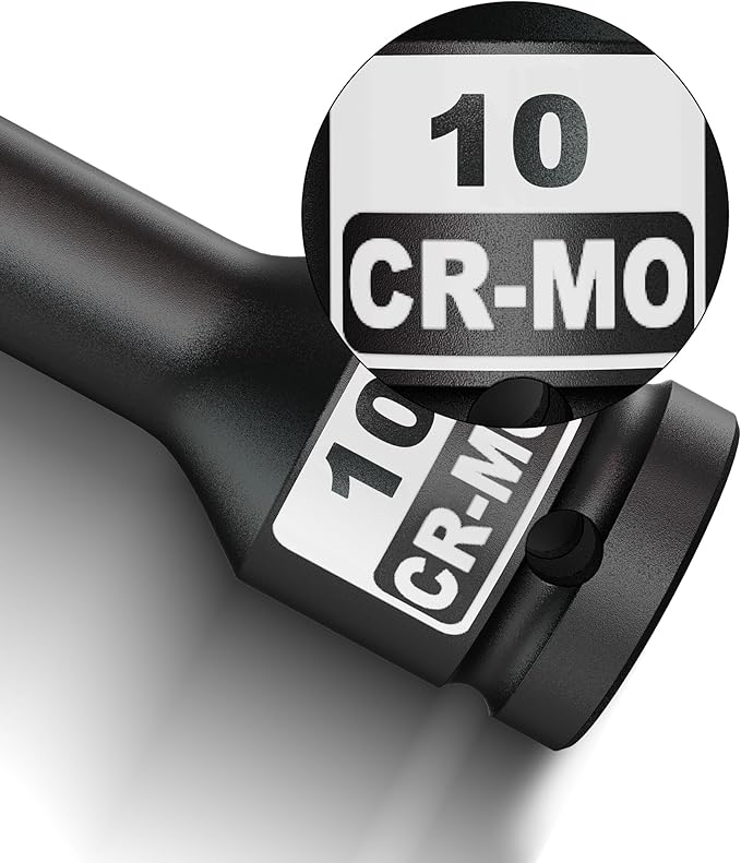 1/2" Drive 10 mm Hex Impact Bit Socket, H10 Allen Bit Socket, Metric, Cr-Mo Steel, Automotive Repair Industrial Maintenance and DIY Enthusiasts Alike