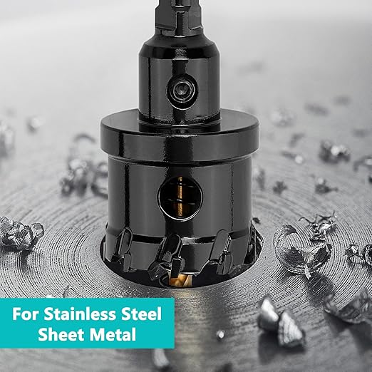 40mm竊?1-9/16 inch 竊?Carbide Hole Saw,Metal Steel Hole Saw,Stainless Steel Drill Bit, Hole Cutter for Stainless Steel,Sheet Metal and Iron,Black (40mm竊?1-9/16 inch 竊?