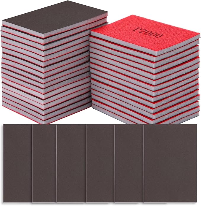 2000 Grit Sanding Sponge Set, Sanding Sponges for Wood, Wet Dry Ultra Fine Pads for Automobile Wood Furniture Metal Drywall Polishing