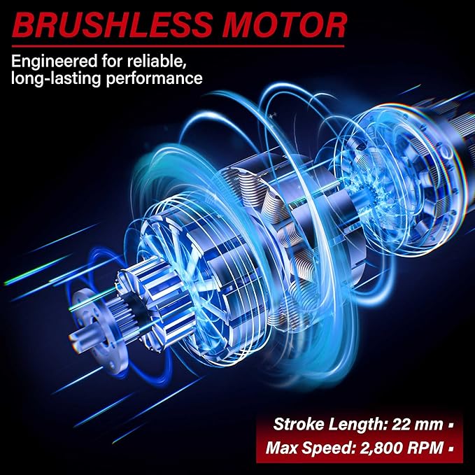 Cordless Reciprocating Saw for Milwaukee 18V Battery, Brushless Electric Recip Saw with 4 Blades, 0-2800 SPM Variable Speed, Tool-Free Blade Change, for Wood/PVC/Metal Cutting