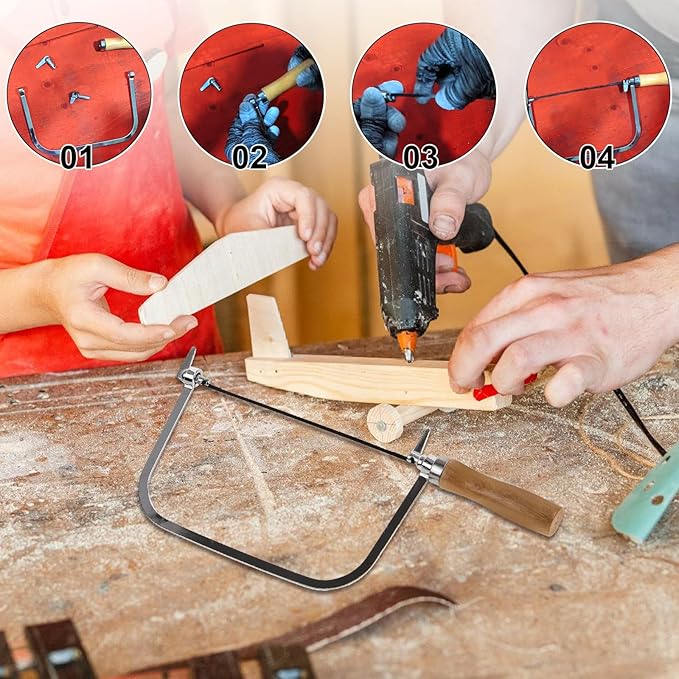 Homoyoyo 1 Set Engraving Saw Coping Saw Woodworking Hand Hand Tools Japanese Fret Cutters Woodworking Japanese Tables for Mini Wire See DIY Engraving Wood Plastic Pvc Aluminum Cutting and Outdoor Use