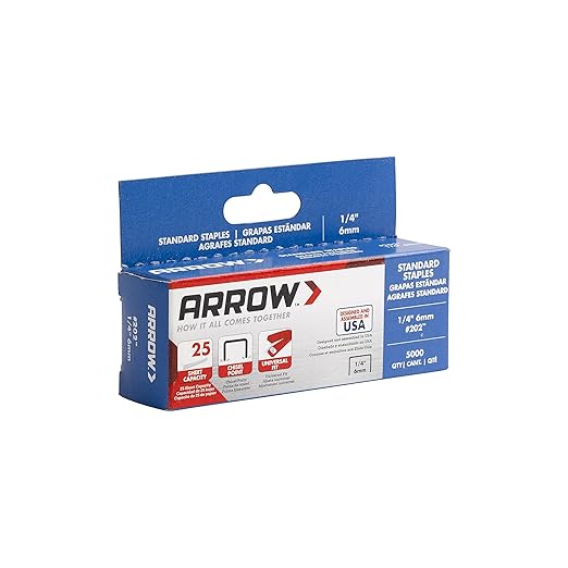 Arrow 202 1/4-Inch Length Galvanized Steel Staples for Desktop Staplers only; Office Supplies for Desk Staplers for Business, Classroom Supplies, Home Office, and Craft Use, 5000-Pack