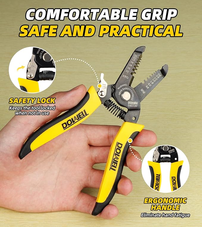DOWELL 10-22 AWG Wire Stripper Cutter Wire Stripping Tool And Multi-Function Hand Tool竊똏rofessional Handle Design And Refined Craftsmanship.