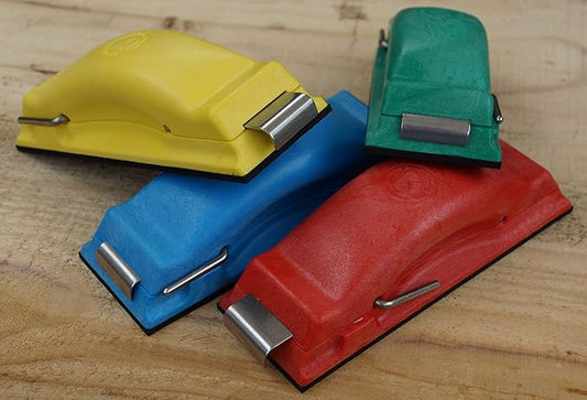 Time Shaver Tools Preppin??Weapon Ergonomic Sanding Block, for Wet and Dry Sanding! Easy to Load, Plain Paper Sander! 4 Color Red Blue Green Red