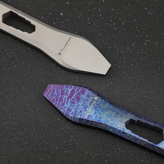 Titanium EDC Pry Bar Multi Tool Bottle Opener Nail Puller Crowbar Wrench Screwdriver Compact Size EDC Multi Tool