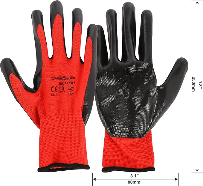3 Piece Putty Knife & Gloves Set - 2" & 4" Stainless Steel Scraper Tool for Wall Repair Paint Scraper Art Auto & Kitchen Rustproof Durable with Non-Slip Grip DIY Contractors Renters (Gloves Included)