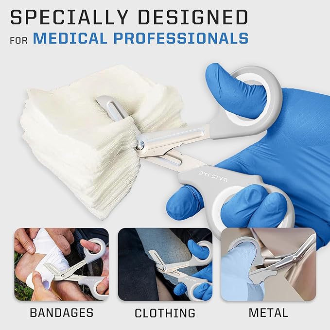Trauma Shears ??7.5" Titanium-Coated Stainless Steel Bandage Scissors for Nurses, EMTs & Doctors | Professional Medical Shears for First Responders & Wound Care