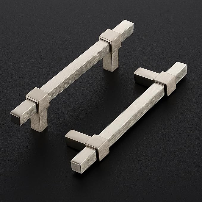 30 Pack Brushed Nickel Cabinet Handles - 3-3/4" Hole Center Cabinet Pulls Drawer Pulls Cabinet Hardware Kitchen Handles for Cabinets