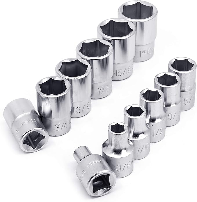 GENIUS TOOLS 12PC 1/2"" Dr. SAE Hand Socket Set - GS-412S"