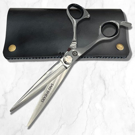 Saki Shears Left Hand Professional Hair Cutting Scissors - 6.5 Inches for Hairdressers and Barbers - 440C Japan Steel (Left Hand Tanto)