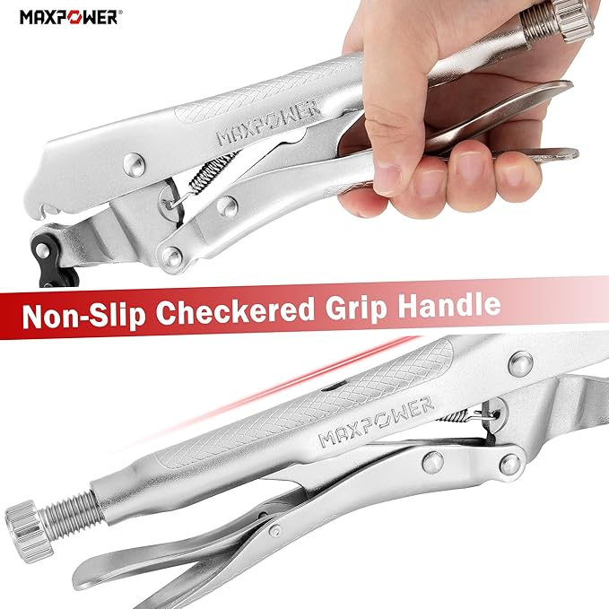 MAXPOWER Locking Chain Clamp, 9-Inch Locking Chain Pliers with 47.2??Chain, 14.2??Diameter, Quick Release