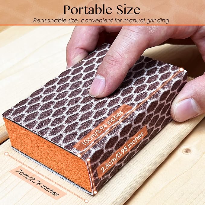 S&X Sanding Block Hook and Loop Sandpaper Assortment, 100-Pack, Multipurpose Coarse Medium Fine Sanding Sponge Set for Wood, Drywall, Metal, Washable and Reusable (Grit 320)