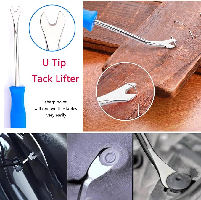 5pcs Upholstery Staple Remover Tool with Nail Puller Pliers Tack Puller Staple Puller, Nail Remover Tool for Furniture Floor Carpet Wall Wooden Case Photo Frame竊똝ipper Package.