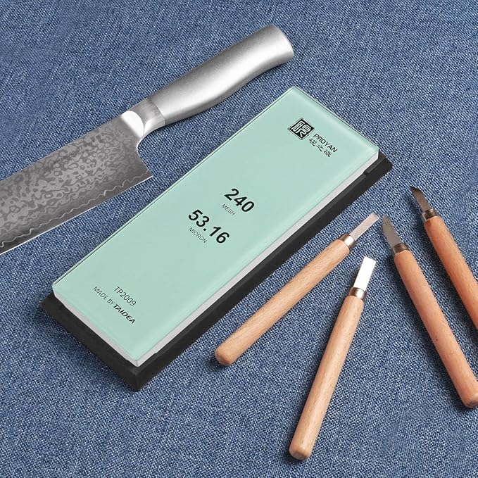 Glass Sharpening Stone with Non-slip Rubber Base, Professional Whetstone, Glass Stone 10,000 Grit
