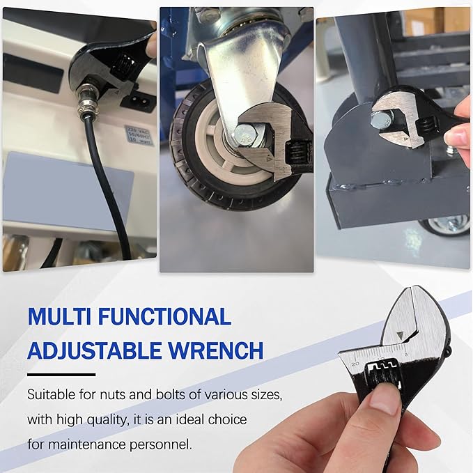 CNGGV 8" Adjustable Wrench Fits for Automotive Plumbing and Home Improvement