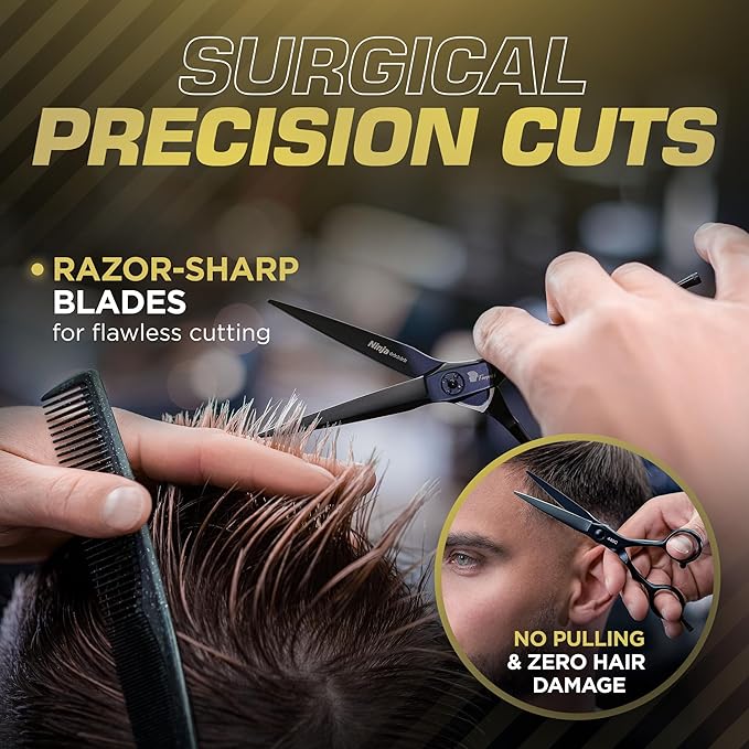 Fagaci Hair Scissors Professional Left 6??440C Steel for Superior Precision, Extremely Sharp Blades Hair Cutting Scissors for Women & Men, Durable Sharpness Hair Shears for Hair Cutting