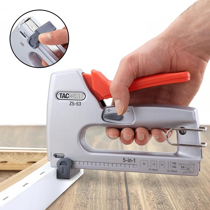 Tacwise 1748 Heavy Duty 5-in-1 Metal Staple/Nail Gun, Z5-53 Manual Stapler and Brad Nailer Compatible with Type 71, 13 and 53 (JT21) Staples, with 18G Nails and 180 Series Headless Pins