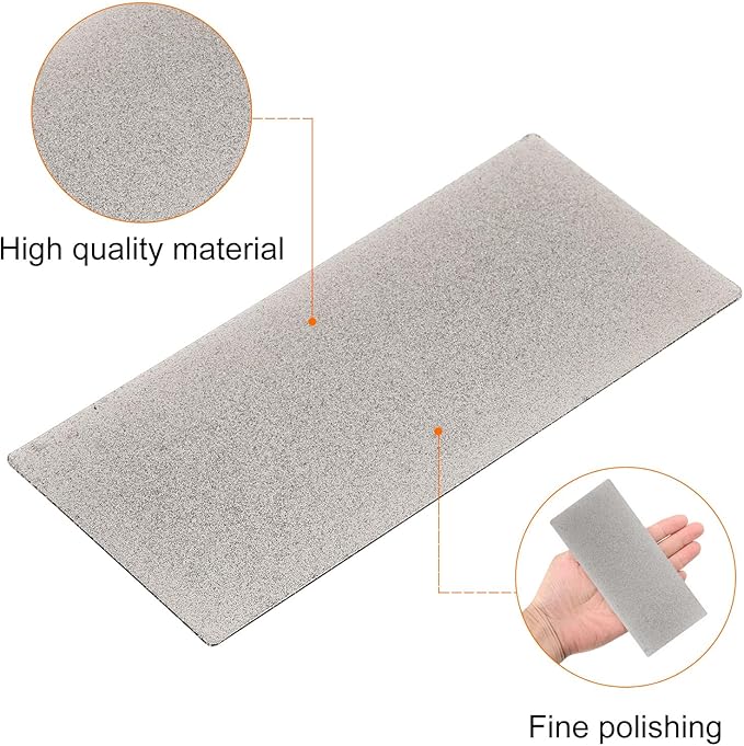 HARFINGTON 5pcs Diamond Sharpening Stone Set 80/150/400/800/1500 Grit Knife Sharpening Stone Surface Plate for knives Scissors Kitchen Tools, Silver Tone