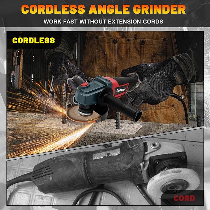 Cordless Angle Grinder for Milwaukee M18 18V Battery, 4-1/2" Brushless Grinder, Grinder M18 for Cutting, Griding, Polishing (No Battery) (10000 RPM)