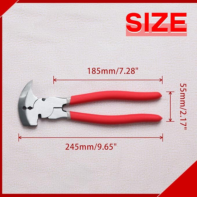 SPEEDWOX Multi Tool 9.5-Inch Fencing Pliers With Hammer Fence Cutter Nail Puller Wire Cutting Hammer Head Pliers