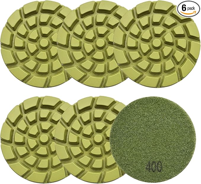 Diamond Concrete Polishing Pads - BRSCHNITT 6pcs 4 inch Grit#400 Resin Bond Renew Pads Beton Floor Renew Reparing Disk