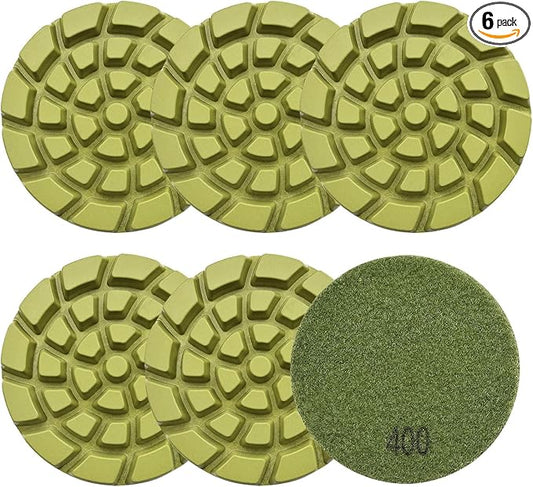 Diamond Concrete Polishing Pads - BRSCHNITT 6pcs 4 inch Grit#400 Resin Bond Renew Pads Beton Floor Renew Reparing Disk