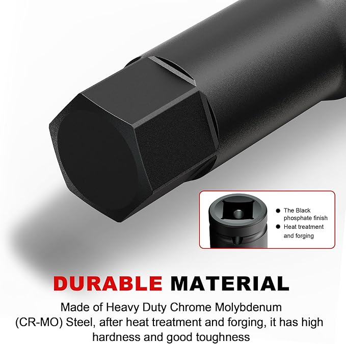 1/2" Drive 20 mm Hex Impact Bit Socket, H20 Allen Bit Socket, Metric, Cr-Mo Steel, Automotive Repair Industrial Maintenance and DIY Enthusiasts Alike