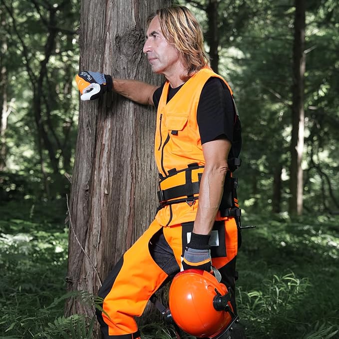 Technical Wrap Chainsaw Chaps by UL Class A 8 Layers Chainsaw Pants Apron Style Orange