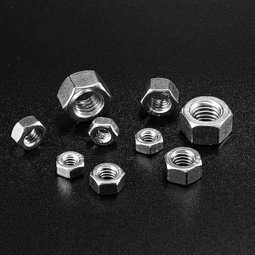 3/8-16 Hex Nuts 100Pcs 304 Stainless Steel 18-8, Full Thread, Hex Drive, Bright Finish by SG TZH