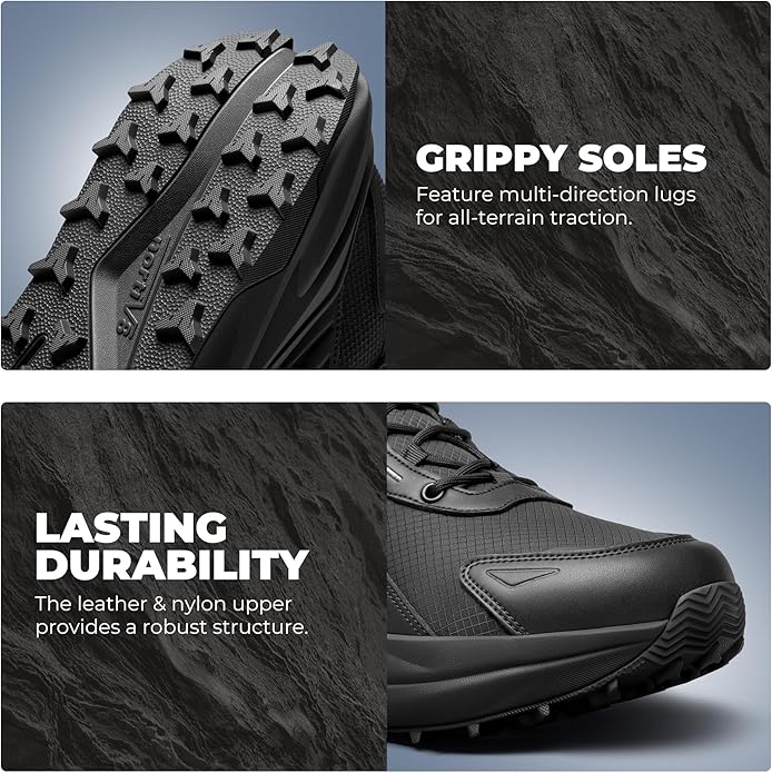 NORTIV 8 Men's Wide Toe Box Hiking Boots Low Drop Waterproof Outdoor Trekking Camping Winter Snow Shoes Katahdin