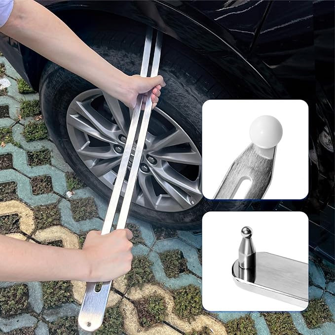 LadyRosian Paintless Dent Repair Tools Car Dent Removal Rods Kit Big Curved Rod Crowbar with Repair Hammer Tap Down Tool for Auto Body Hail Damage Repair
