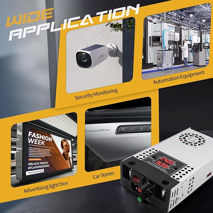 New Version 110V AC to DC Converter 0-30V 500W Digital Display Power Supply,SMPS 120V to 0-30V 0-16.6A Adjustable Voltage Current Converter Switching DC Transformer Adapter(DC0-30V/0-16.6A/500W)