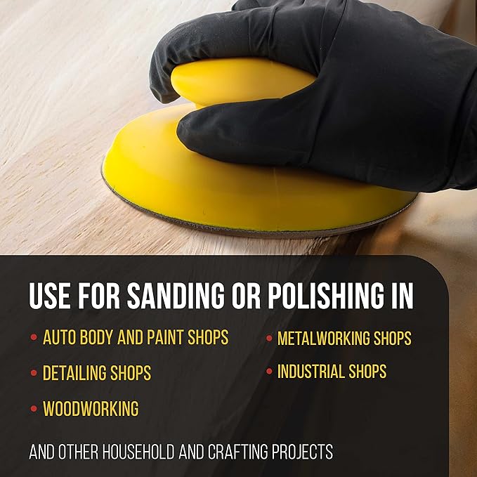 Dura-Gold Pro Series 5" Round & Mouse-Shaped Hand Sanding Block Pads for Hook & Loop and PSA 5" DA Sanding Discs - 2-Way Adapter Pad to Use PSA Sandpaper - Automotive Sand Polish Woodworking Furniture