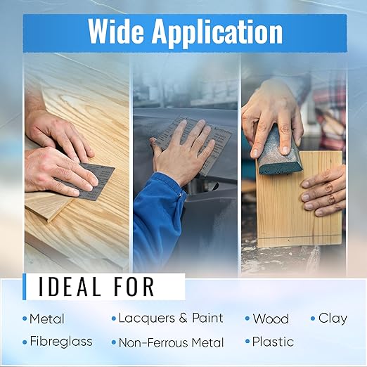3000 Grit Sandpaper Sheets, 100-Pack, 9x11 in ??Ultra-Fine Latex Backing Flexible for Paint Prep, Wood Finishing, Auto Detailing, Drywall Repair ??Wet or Dry Use | Lijas 3000 USO en Seco o H첬medo