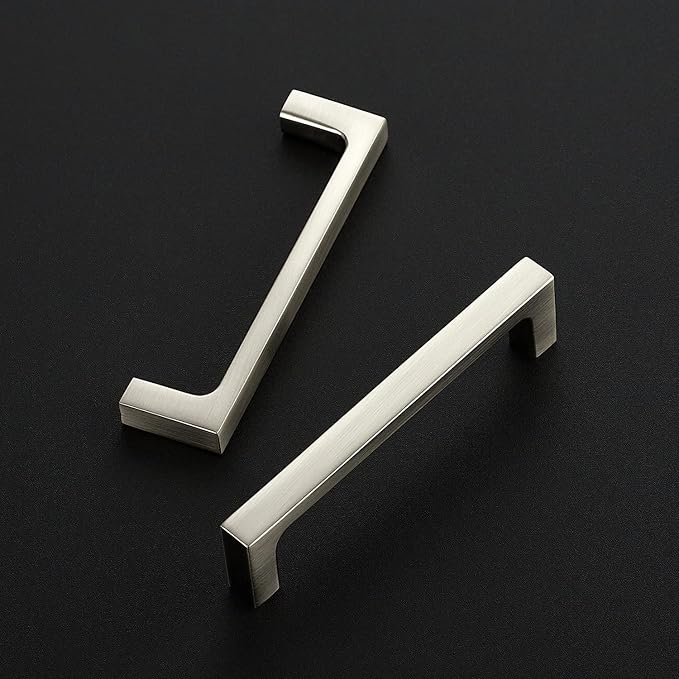 Ravinte 30 Pack Solid 3-3/4 Inch Kitchen Square Cabinet Handles Brushed Nickel Pulls Drawer Pulls Cabinet Hardware Kitchen Handles
