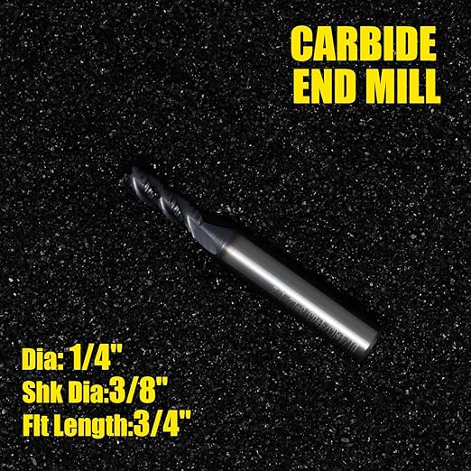 Roughing End Mill JESTUOUS Carbide Square Nose 4 Flute Fine Tooth Bit 3/8" Shank Dia. 3/4" Flute Length for Milling Metal Steels,1 Piece