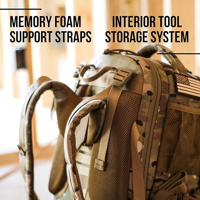Spec Ops Tool Gear SF-18 Zulu Cordless Tool Backpack, Heavy Duty Military Bag, Charging Station Tactical Backpack - The Breacher (Coyote Tan)