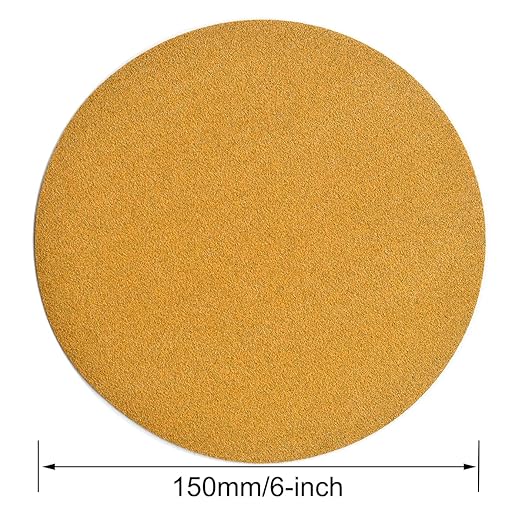 6-Inch No-Hole Hook and Loop Sanding Discs 120-Grit, Random Orbital Sandpaper for Automotive and Woodworking, 100-Pack