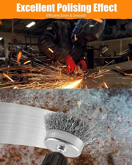 20 Pcs Wire Wheel for Drill, Heavy Duty Wire Brush for Drill, 1/4'' Hex Shank Wire Cup Brush Coarse Carbon Steel Crimped, Great for Cleaning Rust, Paint, Abrasive and Drill Attachment