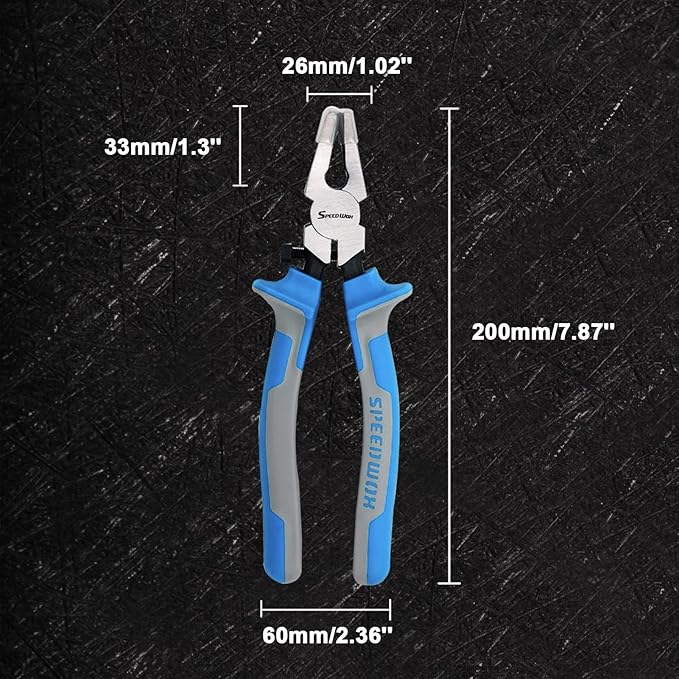 SPEEDWOX Glass Running Pliers with Rubber Tips for Glass Cutting 8 Inches Key Fob Pliers with Curved Jaws Heavy Duty for Stained Glass Work Mosaics Breaking Tool
