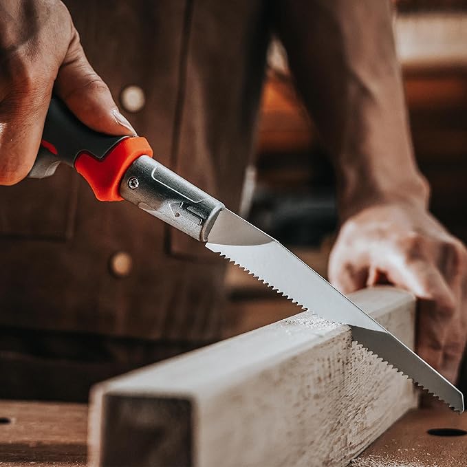 VANQUISH 3 in 1 Multi Blade Hand Saw, 6 inch Hacksaw with Replaceable Drywall Bi-Metal and Wood Blades for Cutting Metel, Drywall, Sheetrock, Wood, Plastic, Plywood 4869