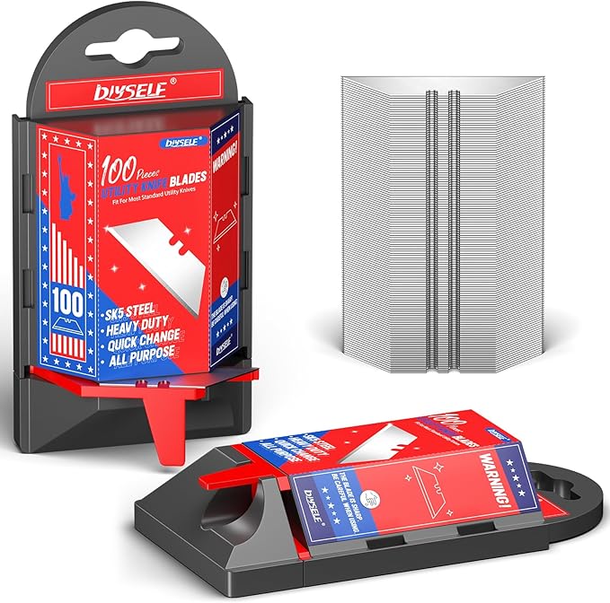 DIYSELF Utility Knife Blades - 200-Pack SK5 Steel Box Cutter Blades Refills with Dispenser
